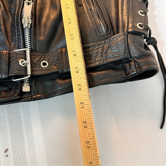 Women’s genuine leather motorcycle jacket riding biker moto Harley Davidson XL - Picture 10 of 14